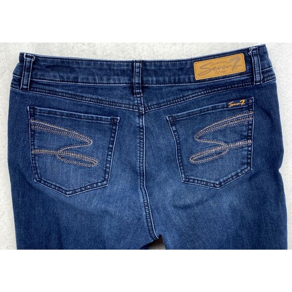 Seven7 Women's Skinny Cropped Jeans Size 14 Dark Wash Denim Stretch Capris - Picture 11 of 12